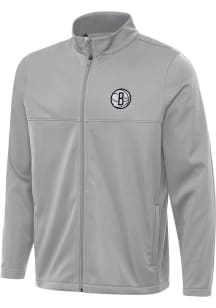 Antigua Brooklyn Nets Mens Grey Links 2 Light Weight Jacket
