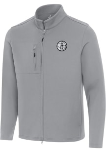 Antigua Brooklyn Nets Mens Grey Objection Light Weight Jacket