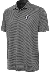 Antigua Brooklyn Nets Mens Black Scheme Short Sleeve Polo