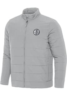 Antigua Brooklyn Nets Mens Grey Swelter Filled Jacket