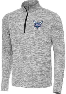 Antigua Charlotte Hornets Mens Black Cause Long Sleeve Qtr Zip Pullover