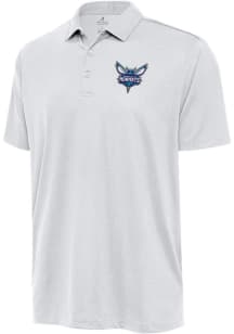 Antigua Charlotte Hornets Mens White Ellipse Short Sleeve Polo
