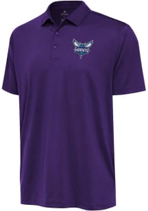 Antigua Charlotte Hornets Mens Purple Ellipse Short Sleeve Polo
