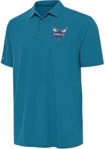 Antigua Charlotte Hornets Mens Teal Era Short Sleeve Polo