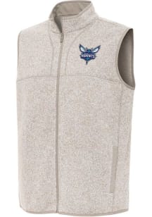 Antigua Charlotte Hornets Mens Oatmeal Fortune Sleeveless Jacket