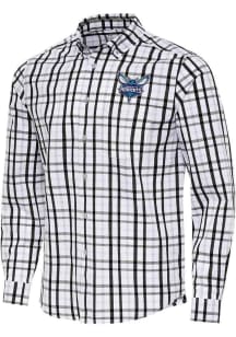 Antigua Charlotte Hornets Mens Black Tending Long Sleeve Dress Shirt