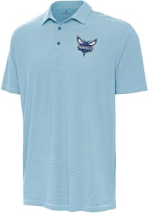 Antigua Charlotte Hornets Mens Teal Twine Short Sleeve Polo