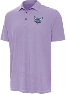 Antigua Charlotte Hornets Mens Purple Twine Short Sleeve Polo