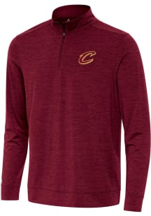 Antigua Cleveland Cavaliers Mens Red Bright Long Sleeve Qtr Zip Pullover