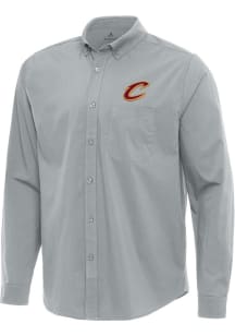 Antigua Cleveland Cavaliers Mens Grey Flight Long Sleeve Dress Shirt