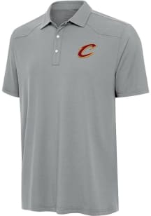 Antigua Cleveland Cavaliers Mens Grey Western Short Sleeve Polo