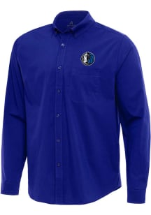 Antigua Dallas Mavericks Mens Blue Alternate Flight Long Sleeve Dress Shirt