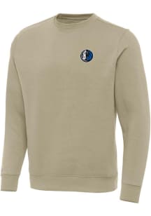 Antigua Dallas Mavericks Mens Khaki Alternate Victory Long Sleeve Crew Sweatshirt