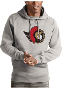 Antigua Ottawa Senators Mens Grey Full Front Victory Long Sleeve Hoodie