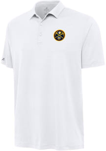 Antigua Denver Nuggets Mens White Reprocess Recycled Short Sleeve Polo