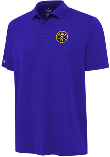 Antigua Denver Nuggets Mens Blue Reprocess Recycled Short Sleeve Polo