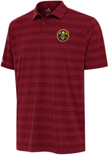 Antigua Denver Nuggets Mens Cardinal Tunnel Short Sleeve Polo
