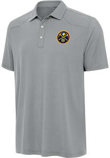 Antigua Denver Nuggets Mens Grey Western Short Sleeve Polo