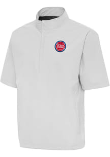 Antigua Detroit Pistons Mens Grey Brisk Short Sleeve Jacket