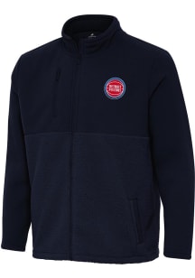 Antigua Detroit Pistons Mens Navy Blue Daily Fused Medium Weight Jacket