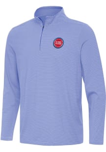 Antigua Detroit Pistons Mens Blue Twine Long Sleeve Qtr Zip Pullover