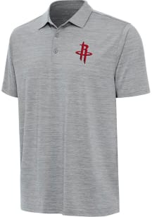 Antigua Houston Rockets Mens Grey Layout Short Sleeve Polo