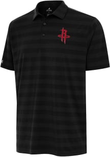 Antigua Houston Rockets Mens Black Tunnel Short Sleeve Polo