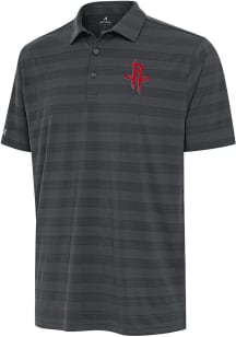 Antigua Houston Rockets Mens Grey Tunnel Short Sleeve Polo