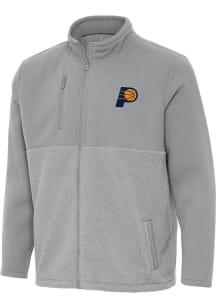 Antigua Indiana Pacers Mens Grey Daily Fused Medium Weight Jacket