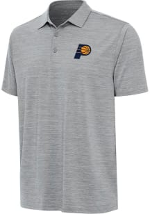 Antigua Indiana Pacers Mens Grey Layout Short Sleeve Polo