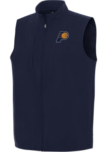 Antigua Indiana Pacers Mens Navy Blue Regard Sleeveless Jacket