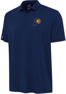 Antigua Indiana Pacers Mens Navy Blue Reprocess Recycled Short Sleeve Polo