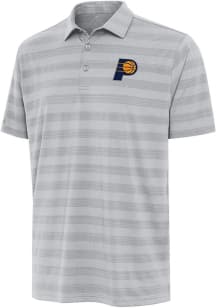 Antigua Indiana Pacers Mens Anthracite Tunnel Short Sleeve Polo