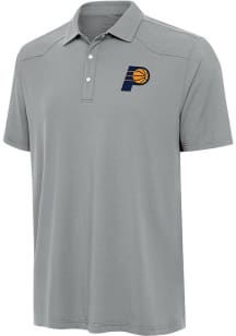 Antigua Indiana Pacers Mens Grey Western Short Sleeve Polo