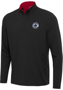 Antigua Los Angeles Clippers Mens Black Content Long Sleeve Qtr Zip Pullover