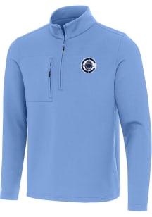 Antigua Los Angeles Clippers Mens Blue Insider Long Sleeve Qtr Zip Pullover
