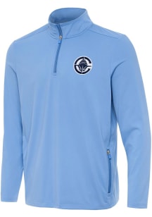 Antigua Los Angeles Clippers Mens Blue Perilous Long Sleeve Qtr Zip Pullover