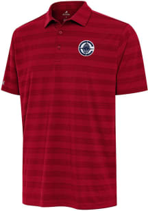 Antigua Los Angeles Clippers Mens Red Tunnel Short Sleeve Polo