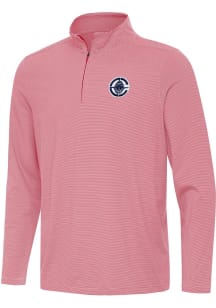 Antigua Los Angeles Clippers Mens Red Twine Long Sleeve Qtr Zip Pullover
