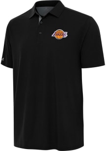 Antigua Los Angeles Lakers Mens Black Era Short Sleeve Polo