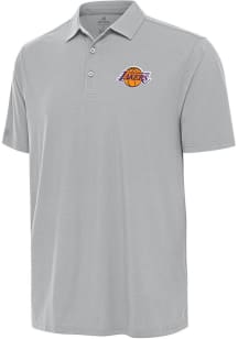 Antigua Los Angeles Lakers Mens Grey Era Short Sleeve Polo