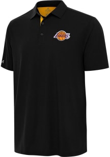 Antigua Los Angeles Lakers Mens Black Era Short Sleeve Polo