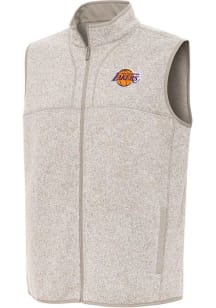Antigua Los Angeles Lakers Mens Oatmeal Fortune Sleeveless Jacket