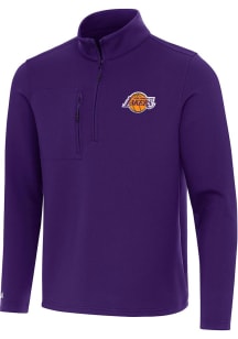 Antigua Los Angeles Lakers Mens Purple Insider Long Sleeve Qtr Zip Pullover