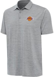 Antigua Los Angeles Lakers Mens Grey Layout Short Sleeve Polo
