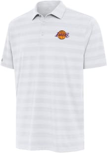 Antigua Los Angeles Lakers Mens White Tunnel Short Sleeve Polo
