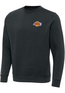Antigua Los Angeles Lakers Mens Charcoal Victory Long Sleeve Crew Sweatshirt