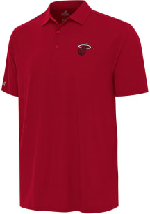Antigua Miami Heat Mens Red Alternate Era Short Sleeve Polo