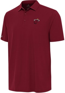 Antigua Miami Heat Mens Cardinal Alternate Era Short Sleeve Polo