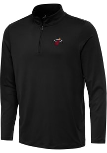 Antigua Miami Heat Mens Black Alternate Reprocess Recycled Long Sleeve Qtr Zip Pullover